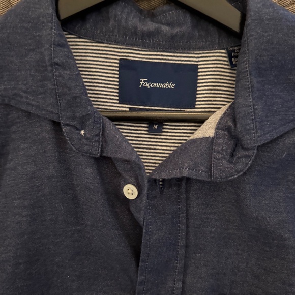 Façonnable Blue Casual Button-Down Shirt – Size M - Picture 2 of 4